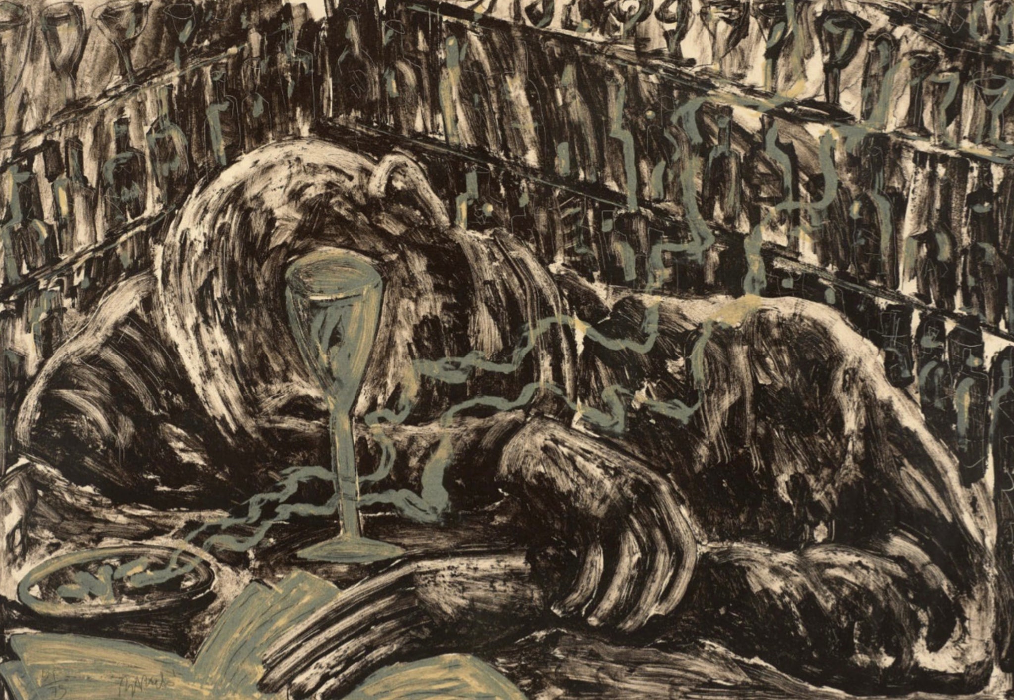 Drunk man in his bar