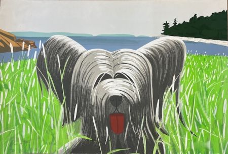 Dog at duck trap