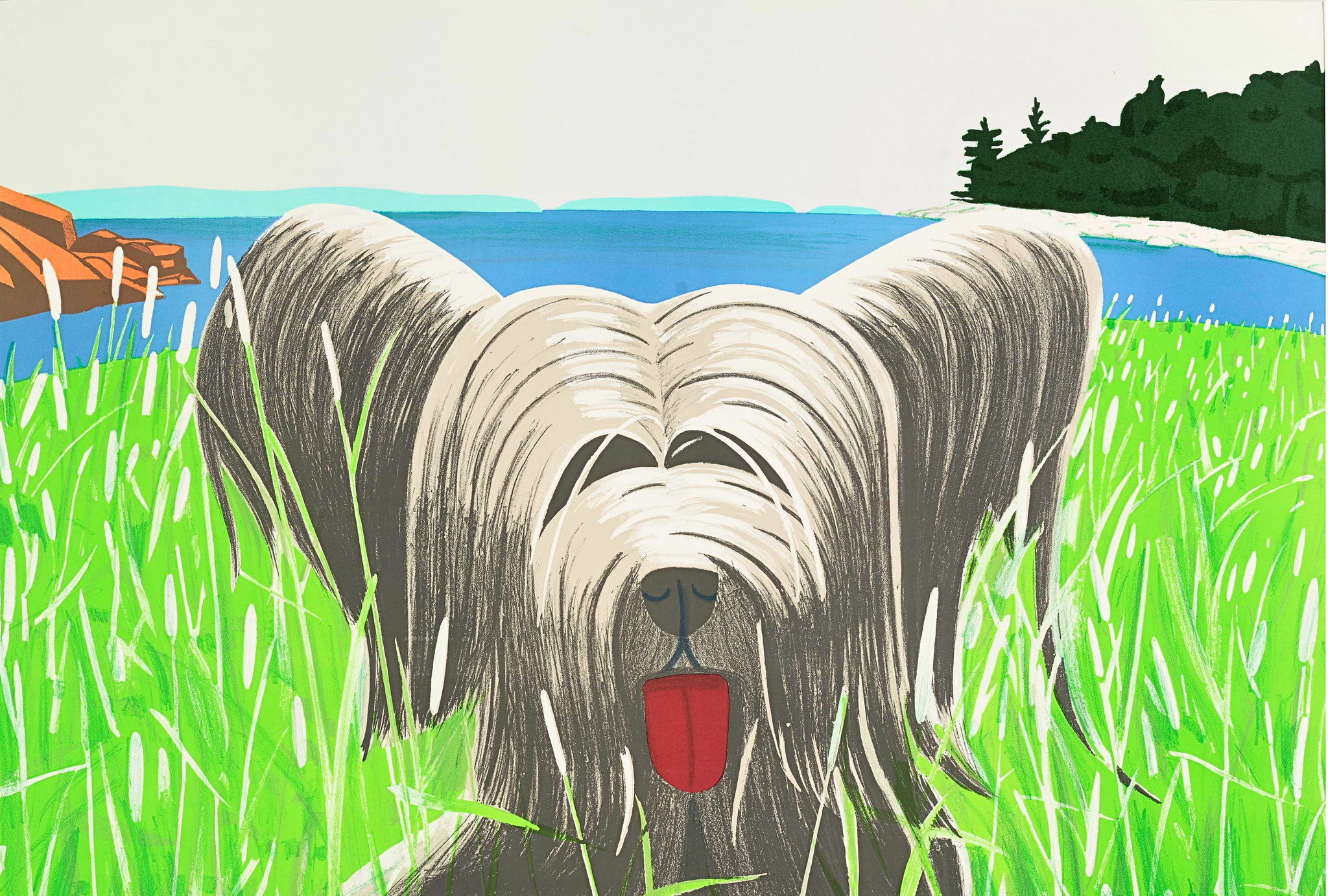 Dog at duck trap de Alex Katz
