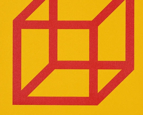 Open Cube in Color on Color (Red on Yellow) de Sol LeWitt